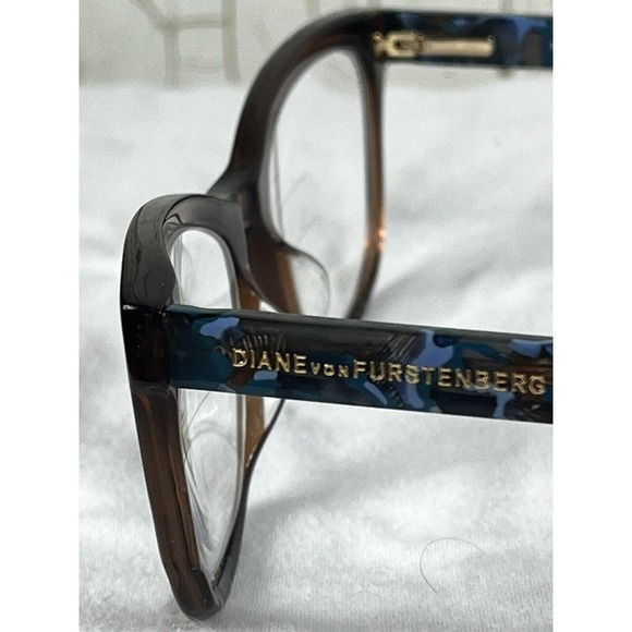 Diane Von Furstenberg Eyeglasses Frames DVF5093 210 Blue Tortoise 52-18-135 - Picture 2 of 14